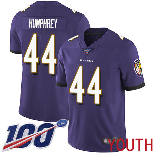 Baltimore Ravens Limited Purple Youth Marlon Humphrey Home Jersey NFL Football 44 100th Season Vapor Untouchable